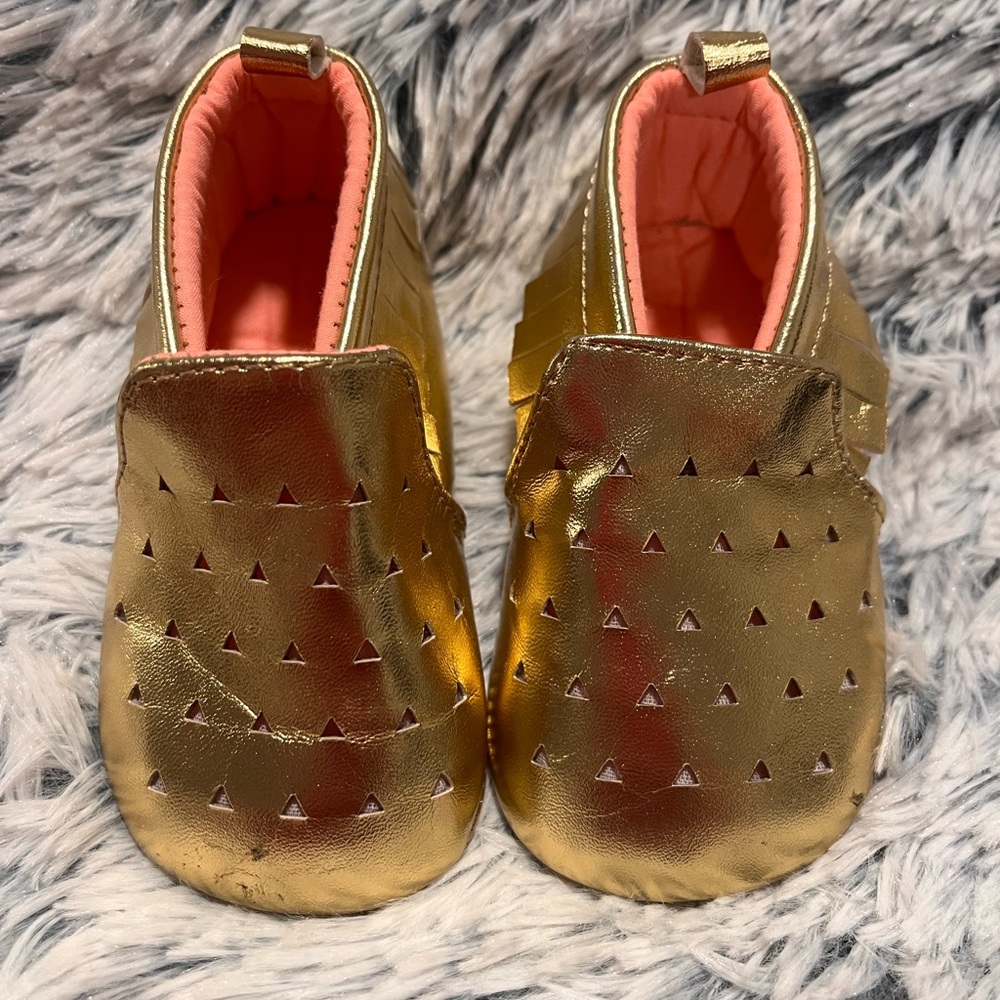 Baby Girl Gold Metallic Shoes, Size 6-9 Months, Target